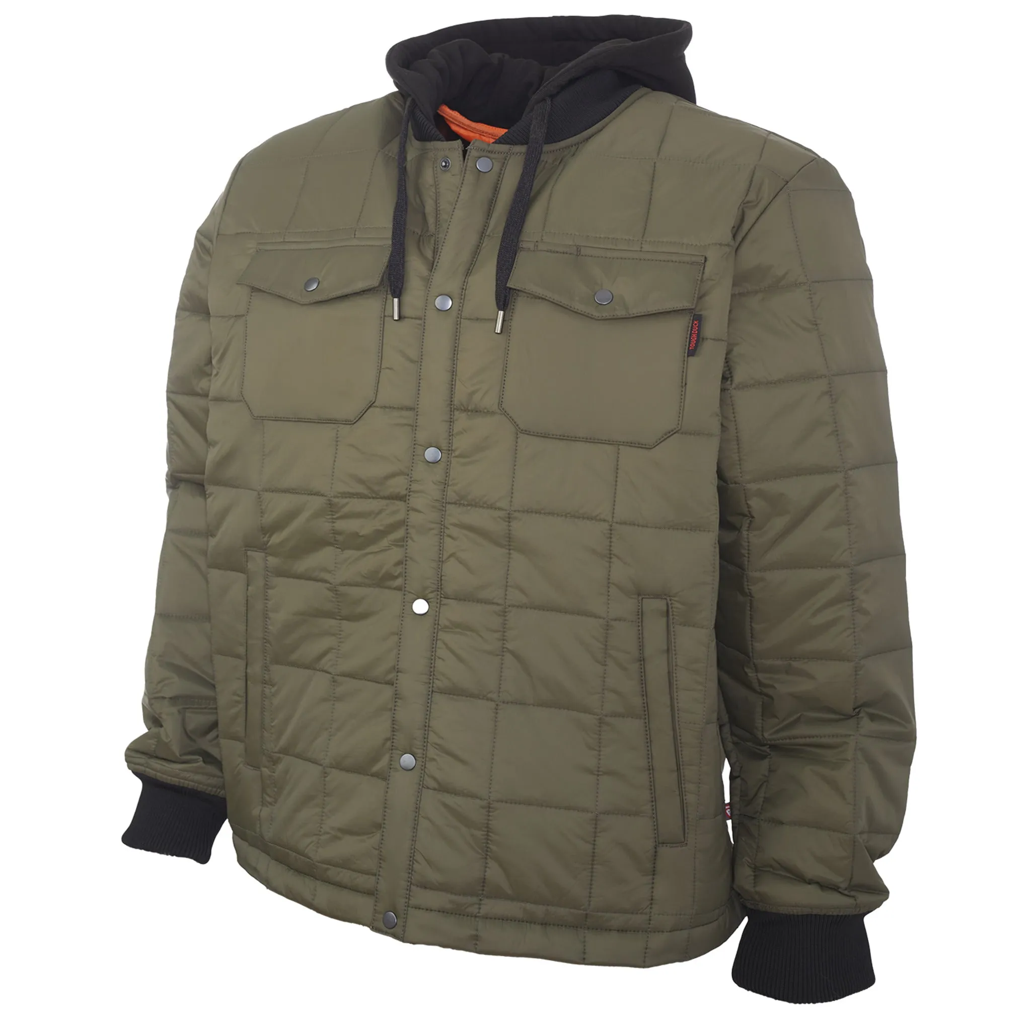 Tough Duck Men's WJ38 Hooded Freezer Jacket With PrimaLoft® Insulation, Water Repellent, Durable Nylon, Ideal for Cold Storage & Outdoor Work | Sizes S-3XL