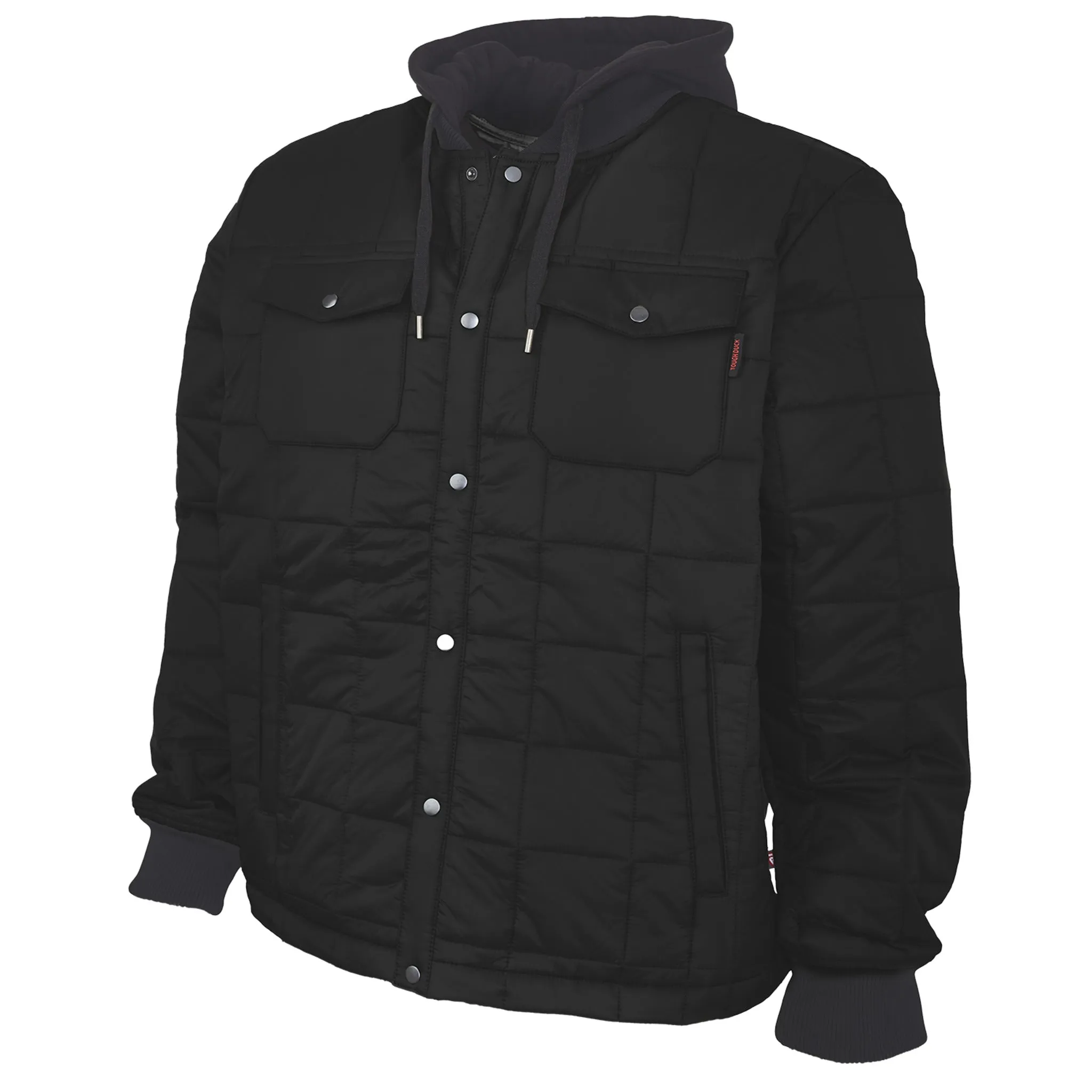 Tough Duck Men's WJ38 Hooded Freezer Jacket With PrimaLoft® Insulation, Water Repellent, Durable Nylon, Ideal for Cold Storage & Outdoor Work | Sizes S-3XL